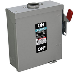 GF321NR, Siemens, Int. de seg., 3p, 30a, 250v, serv. indl. c/portafusibles. nema 3r.
