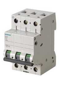 5SL6310-7CC, Siemens, Interruptor montaje en riel de 3 p, 10 amp