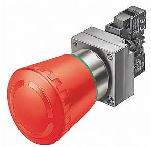 3SB36011HR20, Siemens, Botón hongo 40 mm emerg. reten pos 1na+1nc inscip. inglés