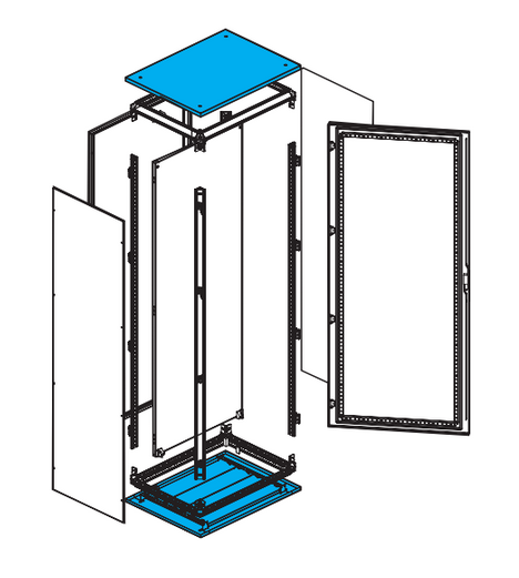TCB84, Wertek-Boxes, Tapa superior + base para gabinete ar9, de 800x400 mm.