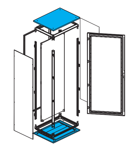 TCB88, Wertek-Boxes, Tapa superior +base para gabinete ar9 de 800x800 mm