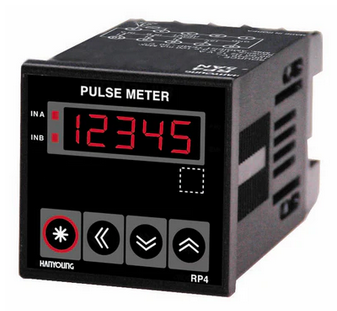 RP45AN, Han Young Nux, Tacómetro indicador 48x48mm 5 dígitos input npn-pnp en 10khz de  100-240vca