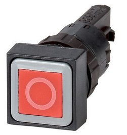 Q25D-10, Moeller, 090421 pulsador momentaneo rojo instalacion 16mm marco 25x25mm