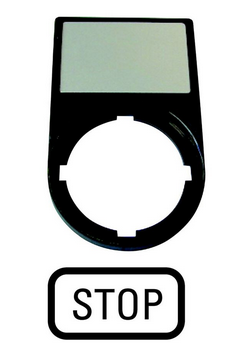 M22S-ST-GB0, Moeller, 216494 porta etiqueta c/ placa leyenda de 22mm, stop.