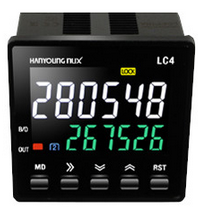 LC4P62NA, Han Young Nux, Contador 2 pred. c/batch 48x48mm 6 dígitos 100-240vca input npn-pnp salida  relay  2na+2nc 3a 240vca