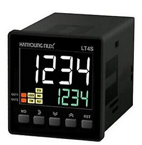 LT4S, Han Young Nux, Timer lcd  48x48mm 8 pin multirango, multifunción y multivoltaje 24-240vca   24-240vcd dual