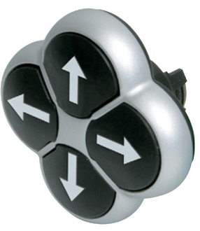 M22-D4-S-X7, Moeller, 286336 pulsador de 4 posiciones momentaneo con flechas