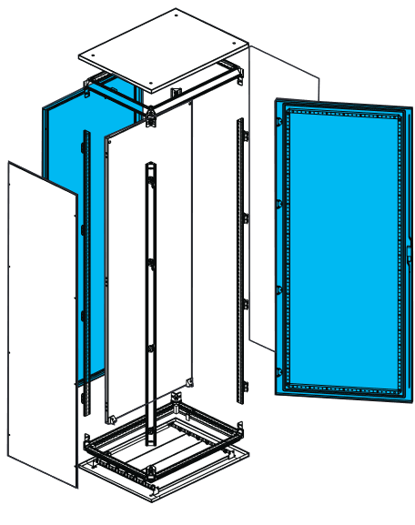 FBD226, Wertek-Boxes, Panel trasero + puerta frontal para ar9 de 2200x600 mm