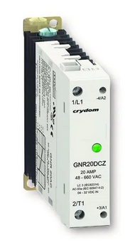 GNR30BCZ, Crouzet, Relevador de estado solido entrada 90-140vca, salida 30a, 600v max..con disipador