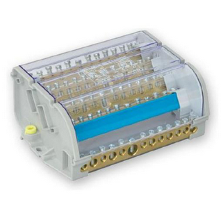 BD160134, Arno Canali, C6076 block de dist., 4polos 160a, 13 agujeros (70x186x136 mm)