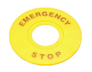 LAY5-ER60, Wertek, Letrero amarillo para paro de emergencia (m22-xzk-gb99).