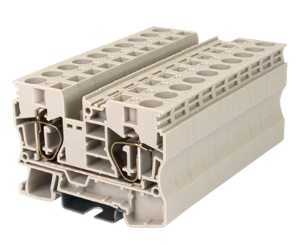 AK10, Dinkle, Clema de paso tipo muelle de 10mm2  p/51a,600v, cal 24 al 6. (174675)
