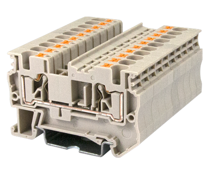DP4N, Dinkle, Clema de paso de un solo nivel, push in, ancho: 6.1mm, 600v, 30a, 24-10awg, (205118)