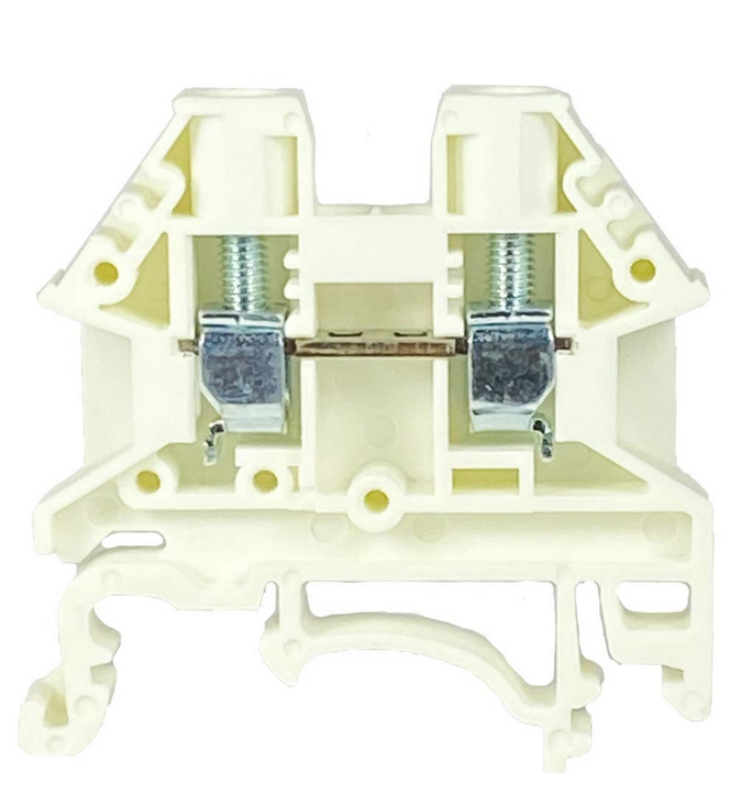DK4N-WE, Dinkle, Clema de paso blanca de 4mm2,p/cal. 22-10, 30a, 600v.