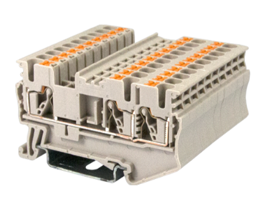 DP2.5N-TN, Dinkle, Clema de paso, 1 entrada y 2 salidas, push in, ancho: 5.1mm, 600v, 20a, 26-12awg