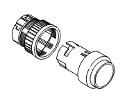 1SFA616 102R1001, ABB, Boton no iluminado perfil alto rojo
