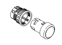 1SFA616 100R1103, ABB, Boton iluminado perfil bajo ambar