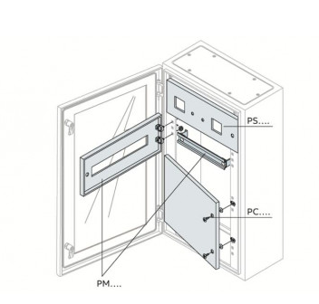 PM1414, ABB, Placa para montar pastillas en autosoportado 20x40mm (hxw)