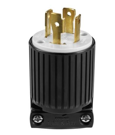 L1530P, Arrow Hart, Clavija 30a 250v 3ph 3p4w lkg bw