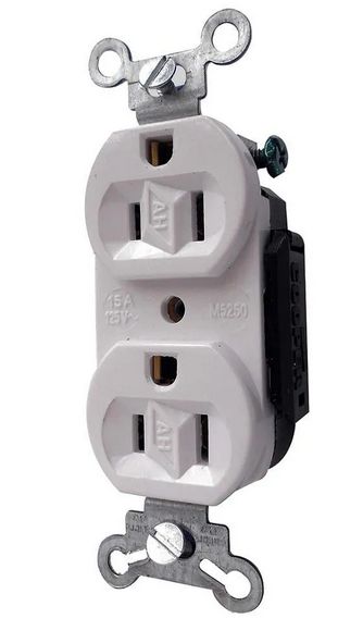 M5250B, Arrow Hart, Contacto duplex polarizado blanco
