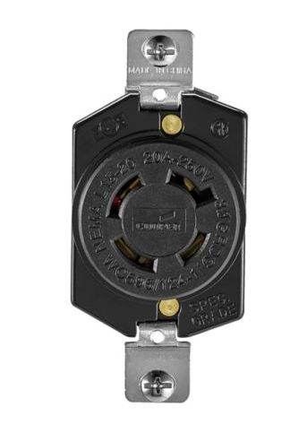 L1520R, Arrow Hart, Recept. sencillo "hart-lock" 3p4h 20a 3ø 250vca