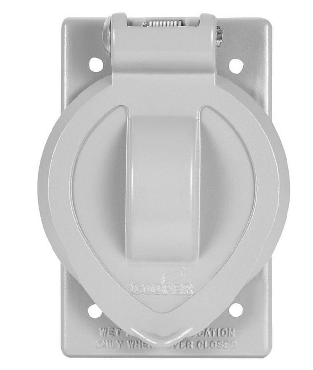 WD7420, Arrow Hart, Cubierta de aluminio para receptáculo sencillo