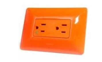WDIGPJ8, Arrow Hart, Placa nylon naranja p/receptaculo doble