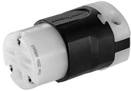 M5250WPA, Arrow Hart, Recep.duplex c/palanca y tapa plata