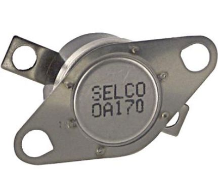 OA-170, Wertek, Selco termostato de 170f/140f  (77 c/60 c) disco 1/2, autoreset abre en 170f y cierra en 140f thvec
