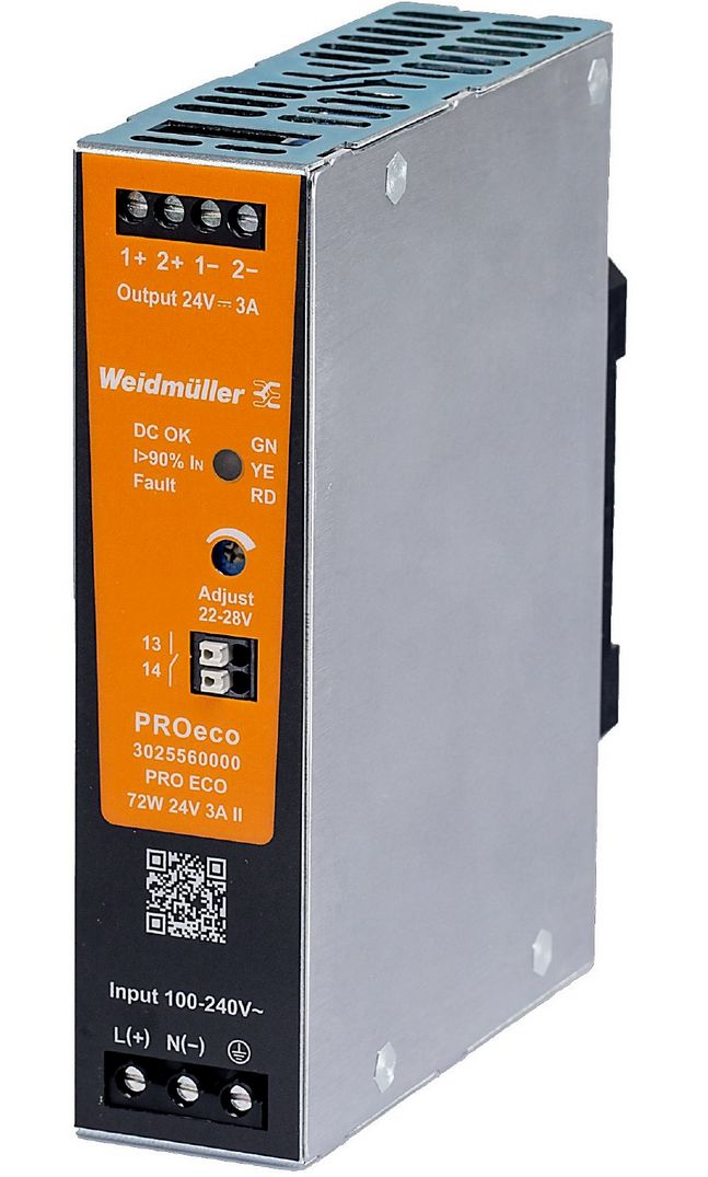 W_3025560000, Weidmuller, Fuente de alimentación pro eco 72w 24v 3a ii (146947)