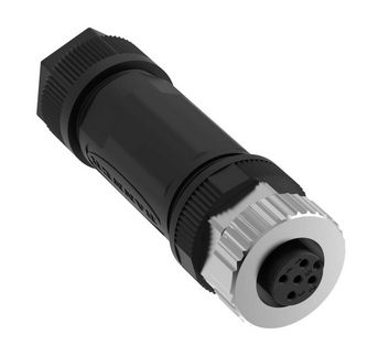 BFW-M12F5-6SL, Banner, 817091 conector cableado en campo m12, 5 pin hembra, side lock, cal. 22 4-6mm negro