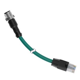 STP-M12D-415, Banner, 806415 cable m12 de doble extremo a rj45. código d macho recto de 4 p, macho recto de 8 p. 4.57 m
