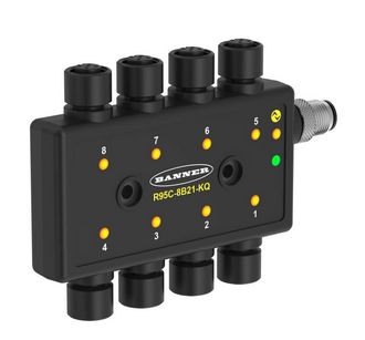 R95C-8B21-MQ, Banner, 813595 r95c series: 8 port discrete modbus hub, io-link interface, 4-pin m12 qds
