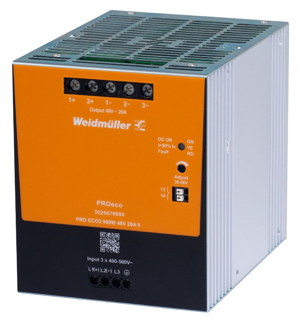 W_3025660000, Weidmuller, Fuente de alimentación pro eco3 960w 24v 40a ii (146956)