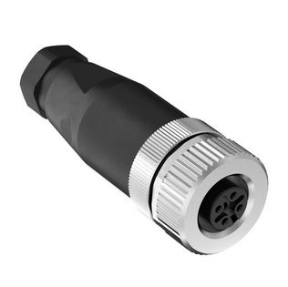 BFW-M12F5-6X, Banner, 814848 conector cableado en campo m12, 5 pin hembra, a tornillo, cal. 22 4-6mm negro