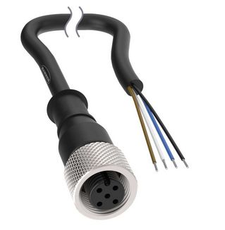 BC-M12F4-22-5, Banner, 814937, cable conector sencillo m12 4 pines recto hemra de 5m, pvc negro