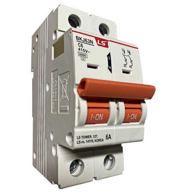 BKJ63N-2P-C6A, LS Electric, Pastilla termomagnetica montaje din 2p 415vac 6a 6ka