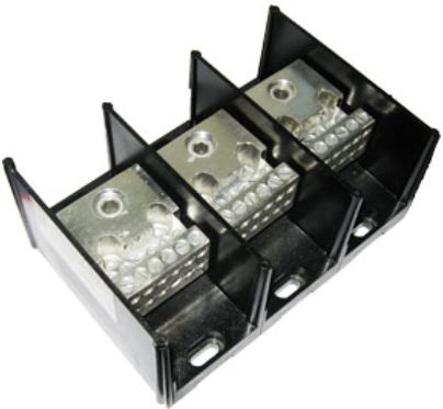 69153, Fusibles, Block de dist. 3p,  ent. 1-350 y sal. 12 cal. 4 (pdb-112-350-3).