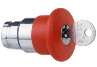 D-ZB2BS14, Wertek, Hongo rojo de 40mm, con llave para desenclavar.