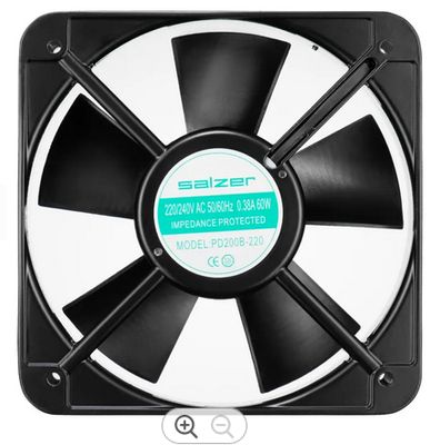 PD200B-220-T, Wertek-Boxes, Ventilador de 230x65mm para 220vac 60hz con baleros