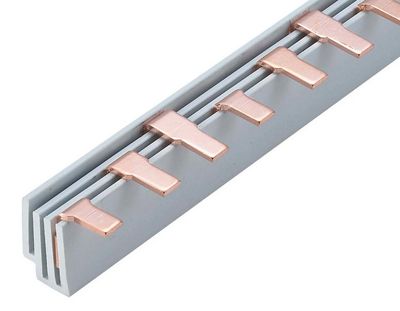 B8302, Wertek, Bus trifasico de 1.0m, y 63a, p/ pastillas montaje  en riel..