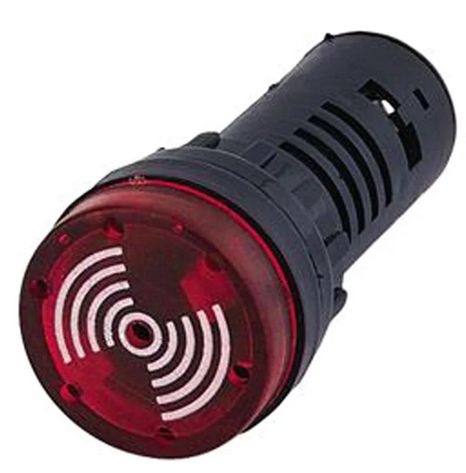 AD22-22MSB-24, Wertek, Zumbador iluminado rojo de 22mm, p/24v. (ad16b-22m/r-24)