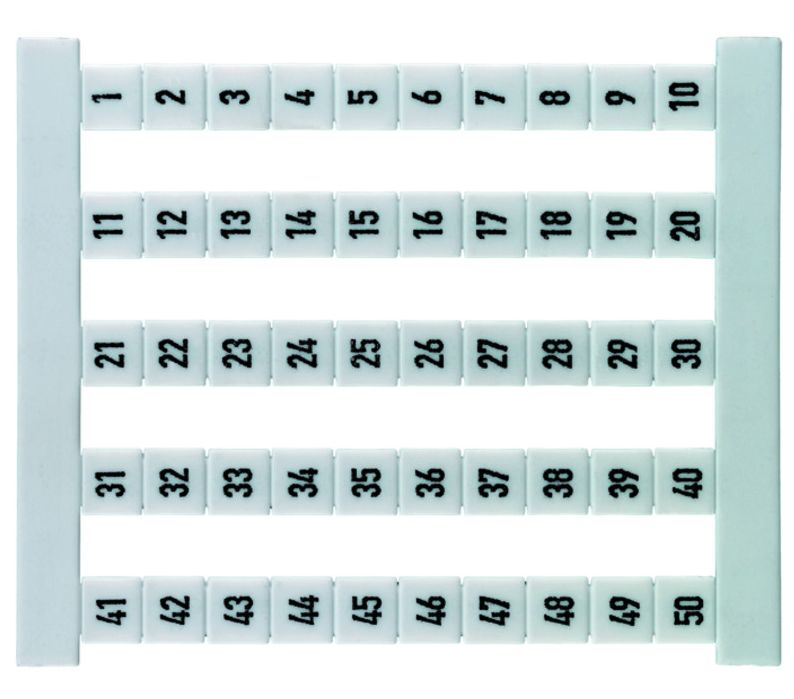W_0473560051, Weidmuller, Etiqueta p/clema 50 pza dek 5 fs 51-100 vertical