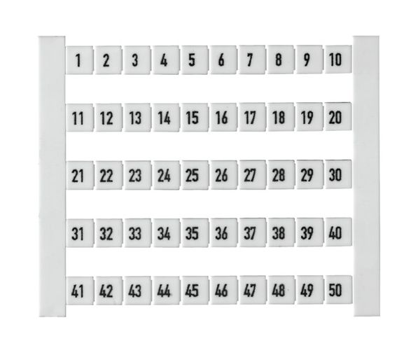 W_0473460051, Weidmuller, Etiqueta p/clema 50 pza dek 5 fw 51-100 horizontal