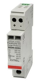 DS240S-350DC, Citel, Supresor de picos de voltaje,tipo 2, 40ka 8/20us, 350vdc, c/contacto remoto