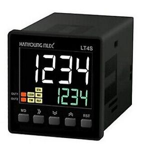 LT4S, Han Young Nux, Timer lcd  48x48mm 8 pin multirango, multifunción y multivoltaje 24-240vca   24-240vcd dual