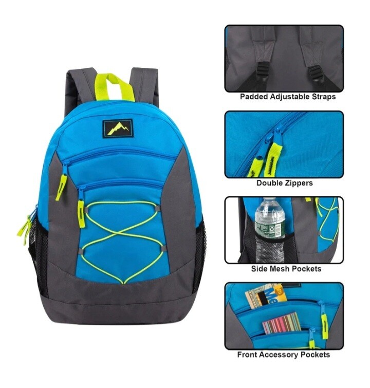 High Trails 18 Inch Multi Pocket Bungee Backpack