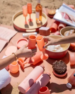 Seff Siliconen flute glas- Terra + Peach