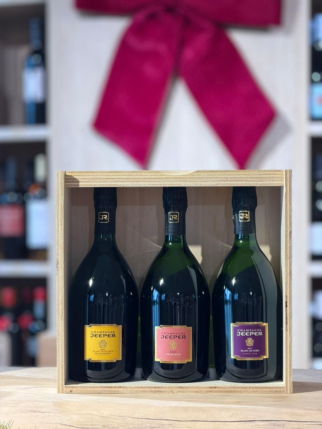 Jeeper champagne houten kist