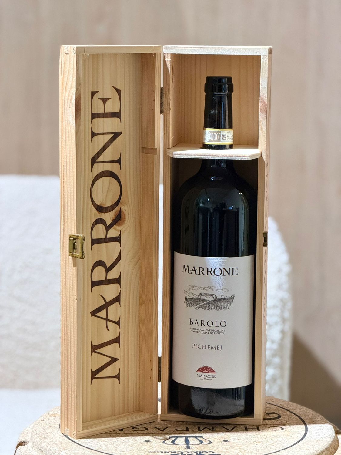 Magnum Barolo Pichemej en houten kist - Marrone